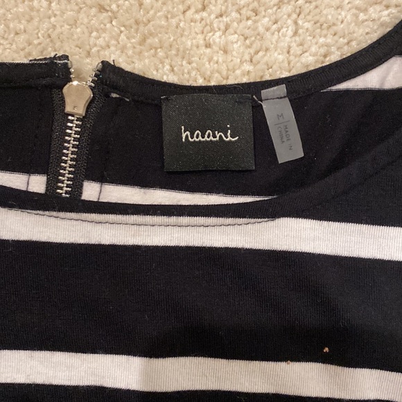 Black and white stripe top with attached white hem - Picture 2 of 3